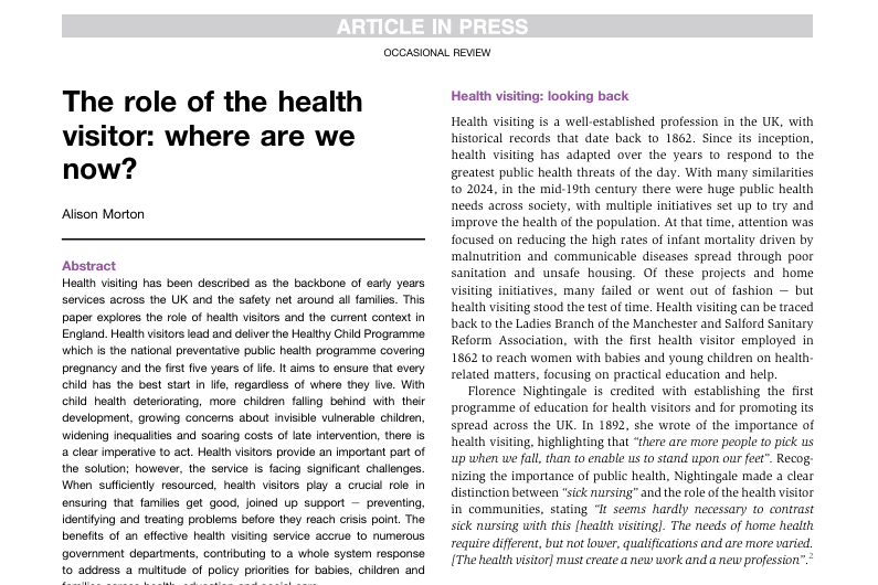 Img_The role of the health visitor: where are we now?